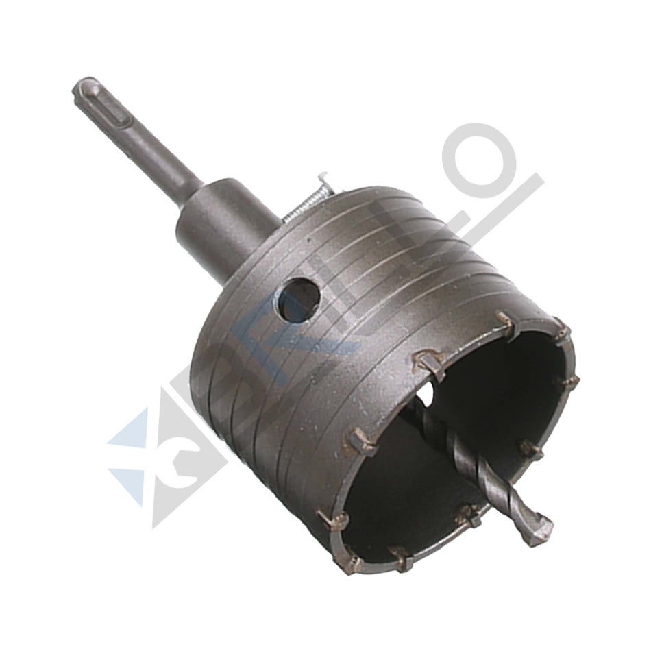 Carota beton SDS Plus 80 mm cu varf din carbura, pentru prize si tevi, cu burghiu si adaptor