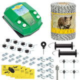 Pachet gard electric complet 500m 3.2 Joule pentru animale salbatice fir izolatori maner poarta conectori