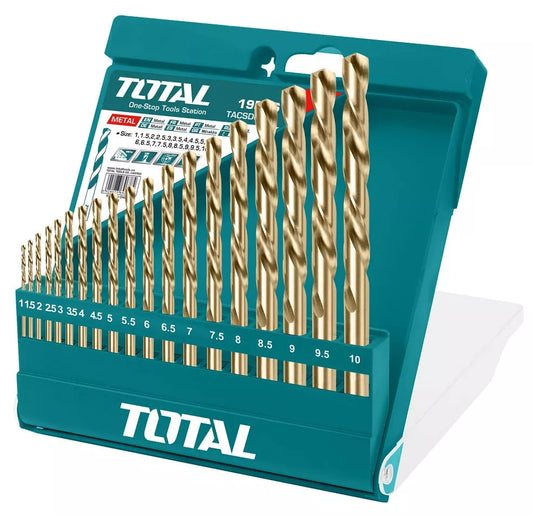 Set 19 burghie pentru metal TOTAL HSS, dimensiuni variate