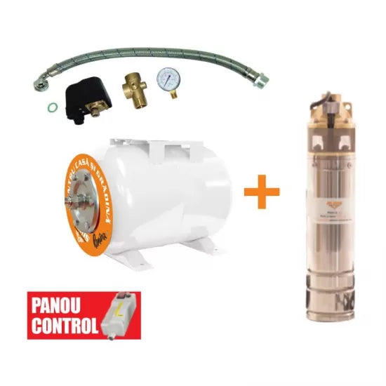 Kit pompa submersibila + hidrofor RURIS Dunărea, 24L, cablu 15 m – Aqua 101