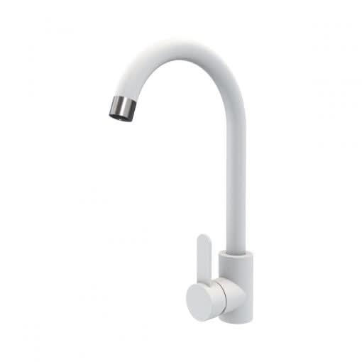 Baterie Bucătărie, Oțel Inoxidabil, Alb, Monocomandă