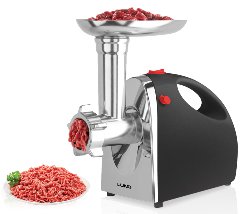 Masina de tocat carne LUND 5in1, 550W, 1200W maxim, inox, multifunctionala pentru carne, legume, carnati, sucuri si kebab