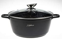 Cratita cu capac, acoperire cu marmura, 26 cm, 5.3l, h - 12 cm, gaz, electric, ceramic, halogen, inductie