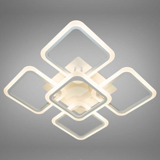 Lustra LED Patrata 104W, 5 Brate, 610x90 mm, 3 Culori, IR