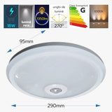 Plafoniera LED senzor miscare 18W, Ø290x95 mm, 1350 lm, 6500K