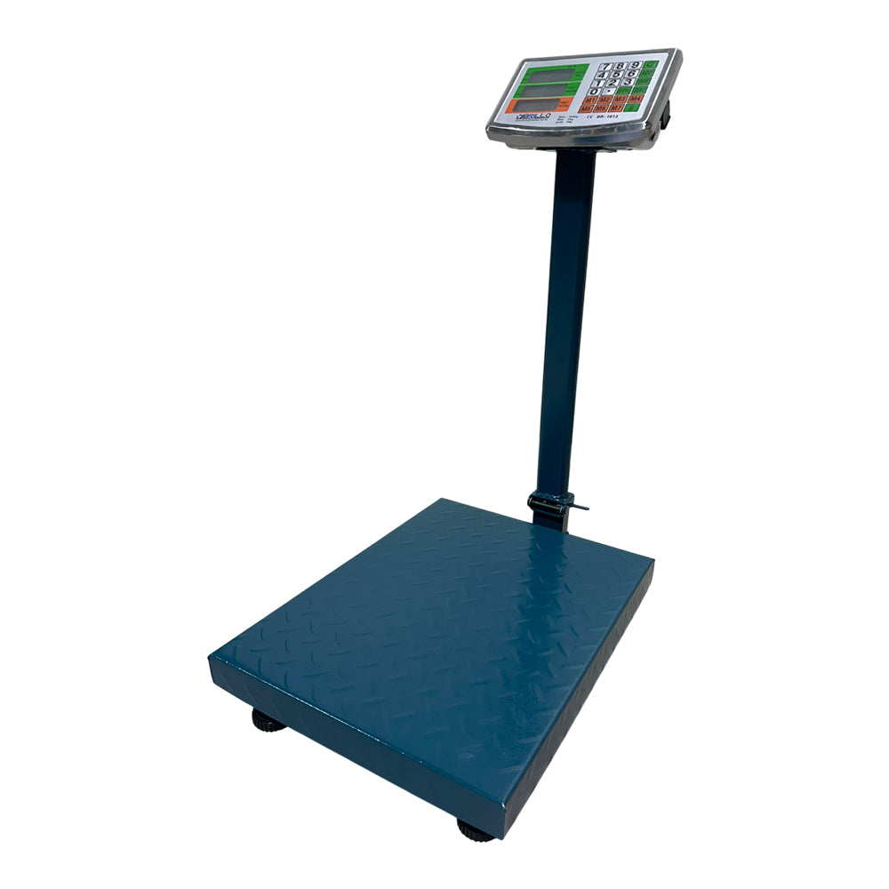 Cantar electronic Brillo 350kg cu brat rabatabil, afisaj LED dublu, platforma 40x50cm, platan inox