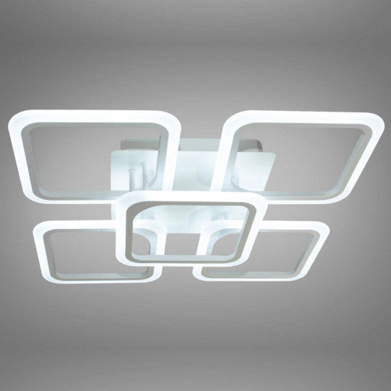 Lustra LED Patrata 104W, 5 Brate, 610x90 mm, 3 Culori, IR
