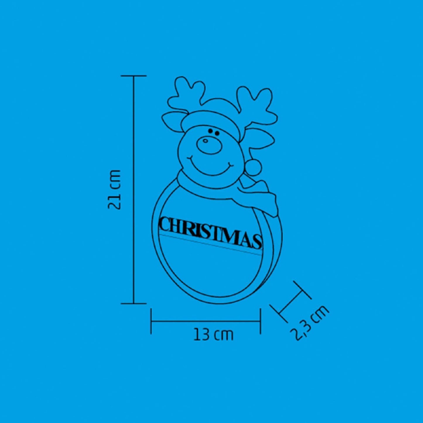 Decor Lemn Fereastra sau Usa cu Ren, 4 LED-uri Alb Cald, Timer 6/18h, KLW21R