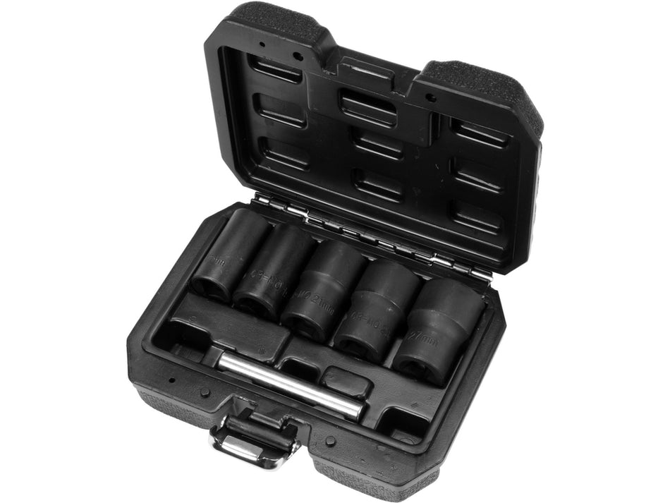 Set extractor suruburi si piulite rupte, 5 piese, cu valiza, otel CrMo