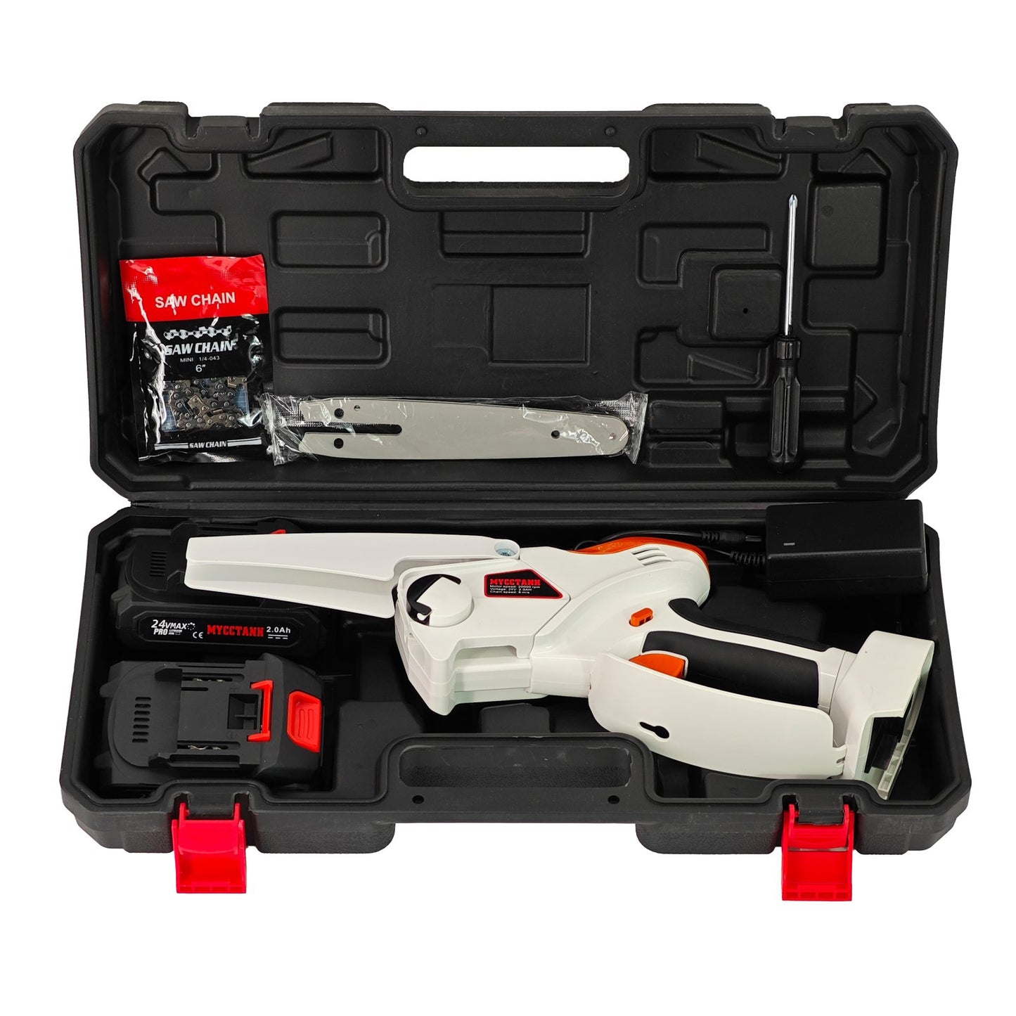 Mini drujba cu acumulatori DDT-MUSTANGG 21V 2Ah Lama 6 inch 2 baterii fierastrau electric portabil gradina
