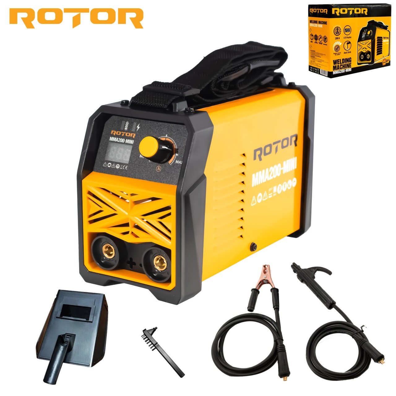 Aparat de sudură ROTOR MMA200-MINI, 220 V, 200 A, compact și portabil