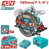 Fierastrau circular TOTAL 42V, 185 mm, 4800 rpm
