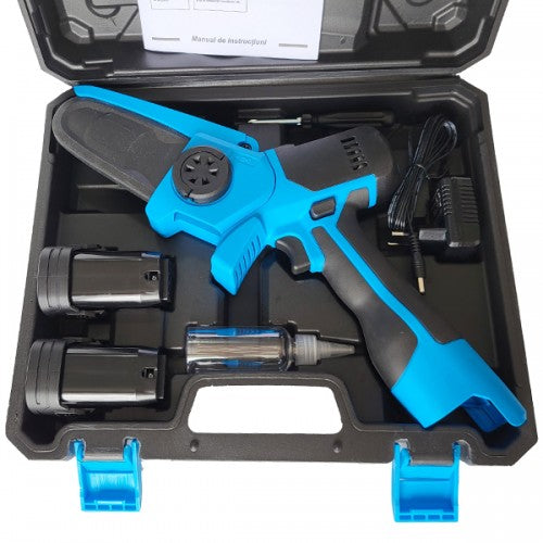 Minidrujba cu acumulator Archer A1758E, 14.4V, 4 inch, 2 baterii, valiza transport, lama 10 cm, greutate 2 kg