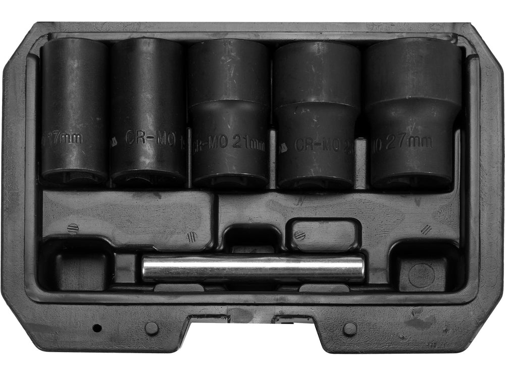 Set extractor suruburi si piulite rupte, 5 piese, cu valiza, otel CrMo