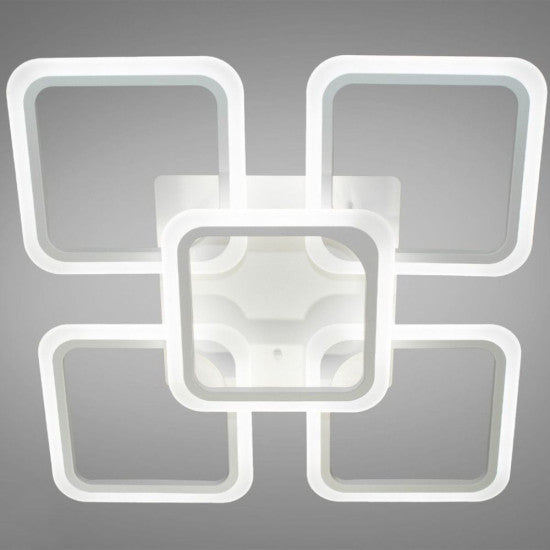 Lustra LED Patrata 104W, 5 Brate, 610x90 mm, 3 Culori, IR