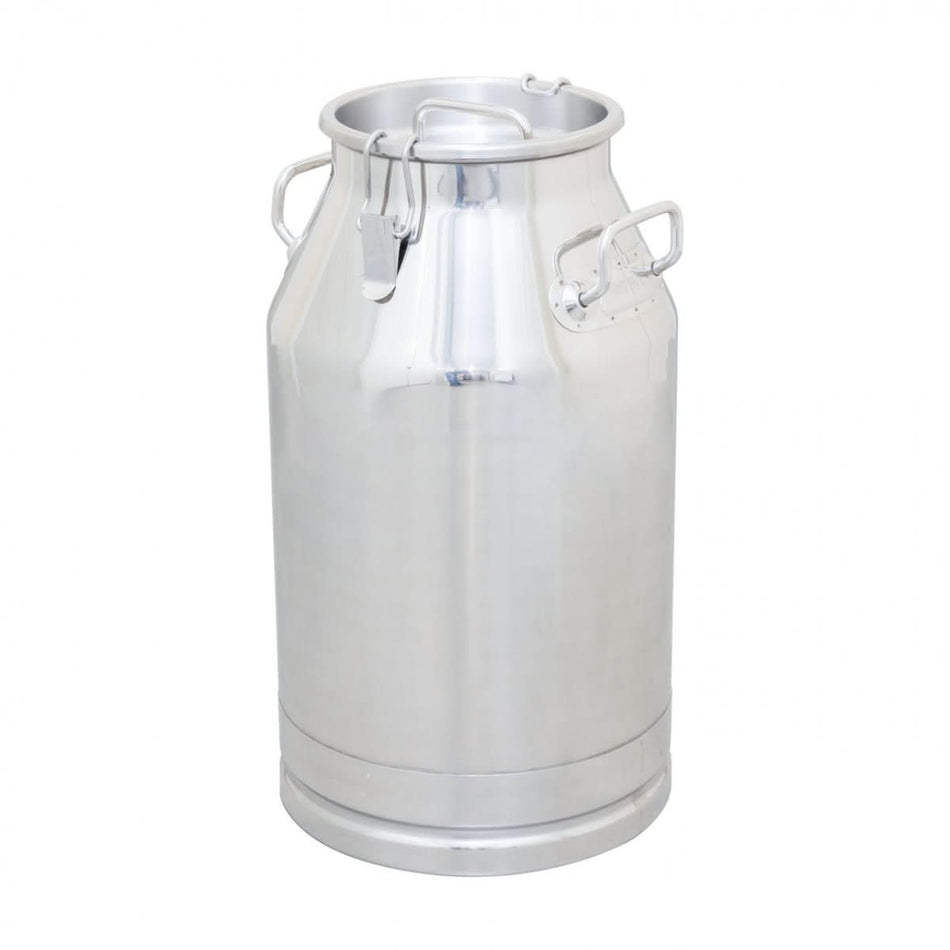 Bidon inox 40 litri pentru transport lapte - capac tip clips, etans
