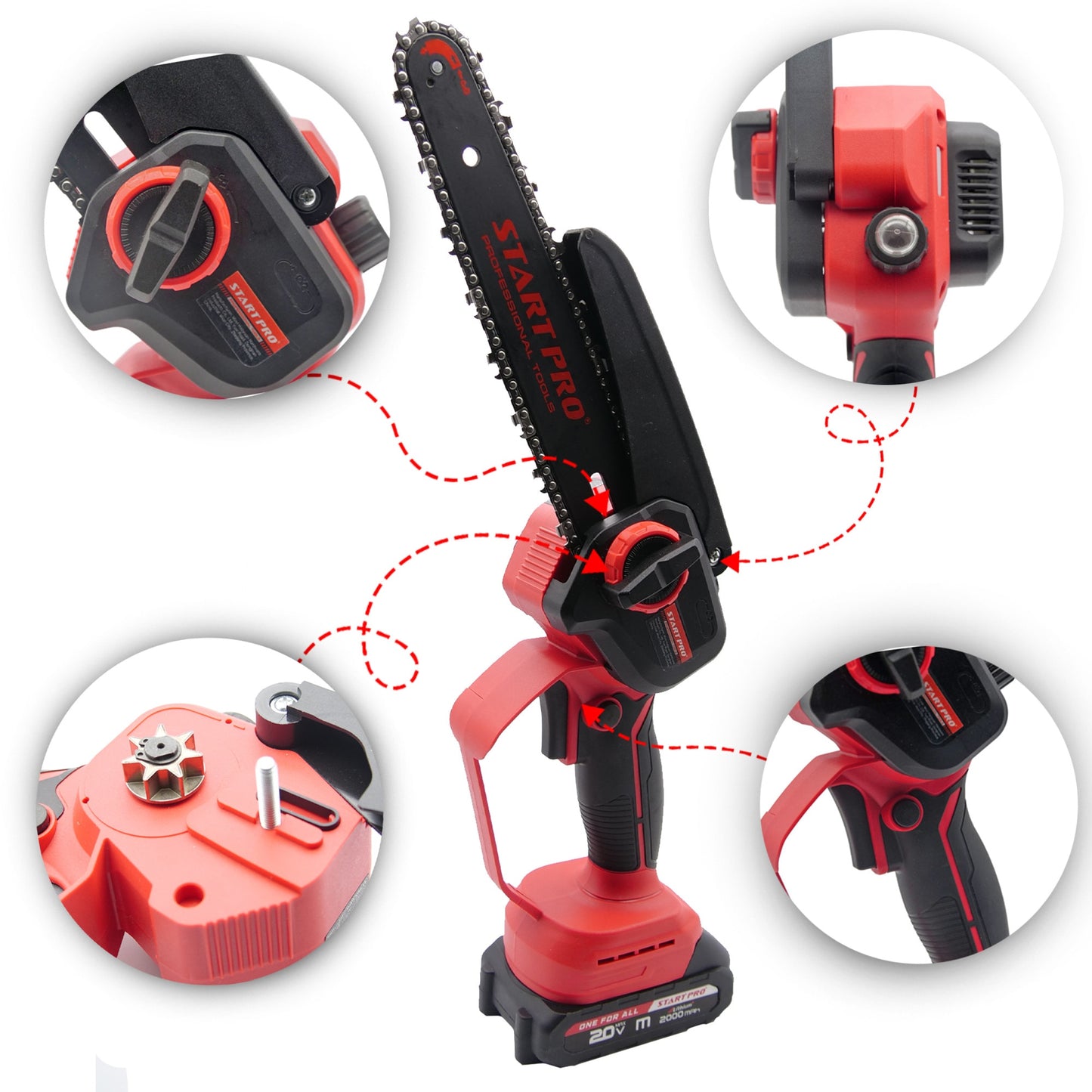 Mini fierastrau lant PROFESIONAL StartPro SBS2-21/8MBX, 20V, 8 inch