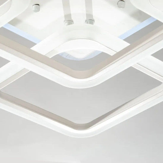 Lustra LED Patrata 104W, 5 Brate, 610x90 mm, 3 Culori, IR