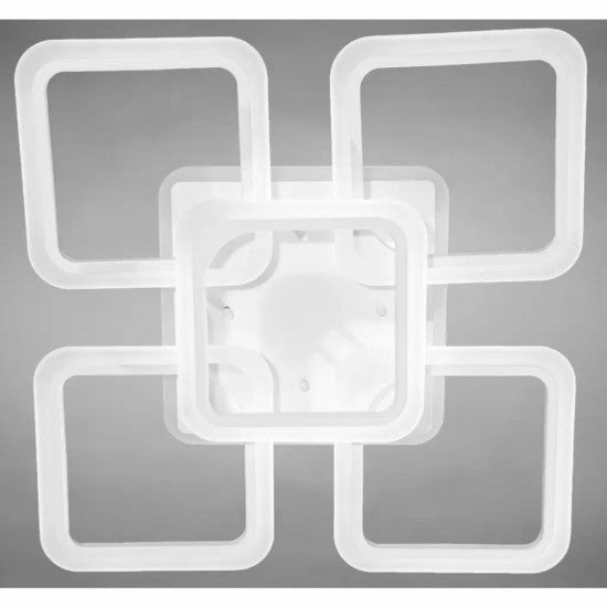 Lustra LED Patrata 104W, 5 Brate, 610x90 mm, 3 Culori, IR