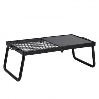 Gratar pliabil pentru camping, 57x28.5 cm, otel inoxidabil, foc deschis, portabil cu geanta, 230 mm inaltime, 4.7 kg