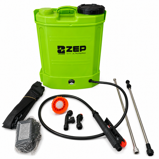 Pompa de Stropit cu Acumulator ZEP 16L, 12V 8Ah, 5.5 Bar, Lance Inox Telescopica, Regulator Presiune