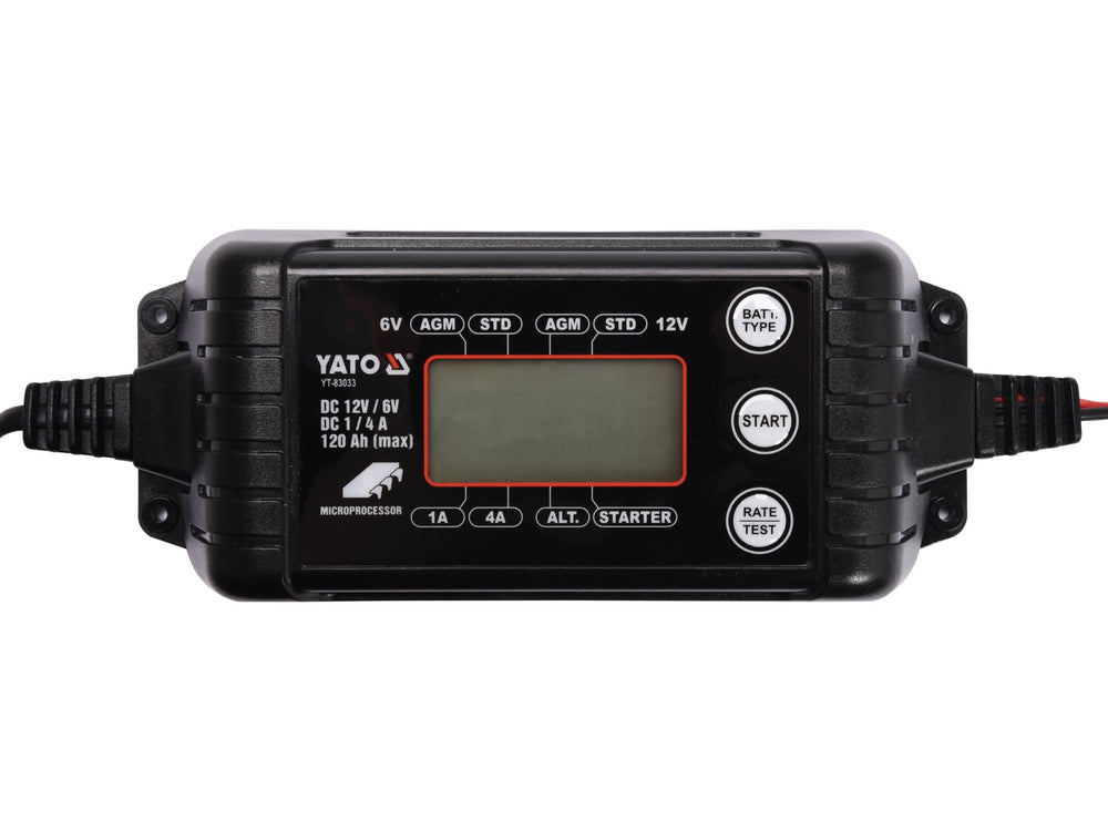 Redresor digital 6/12V, 1/4A, pentru baterii auto si moto, 120Ah max Yato YT-83033 - imagine produs 2