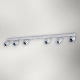 Spot liniar reglabil 6xGU10, 1180 mm, alb