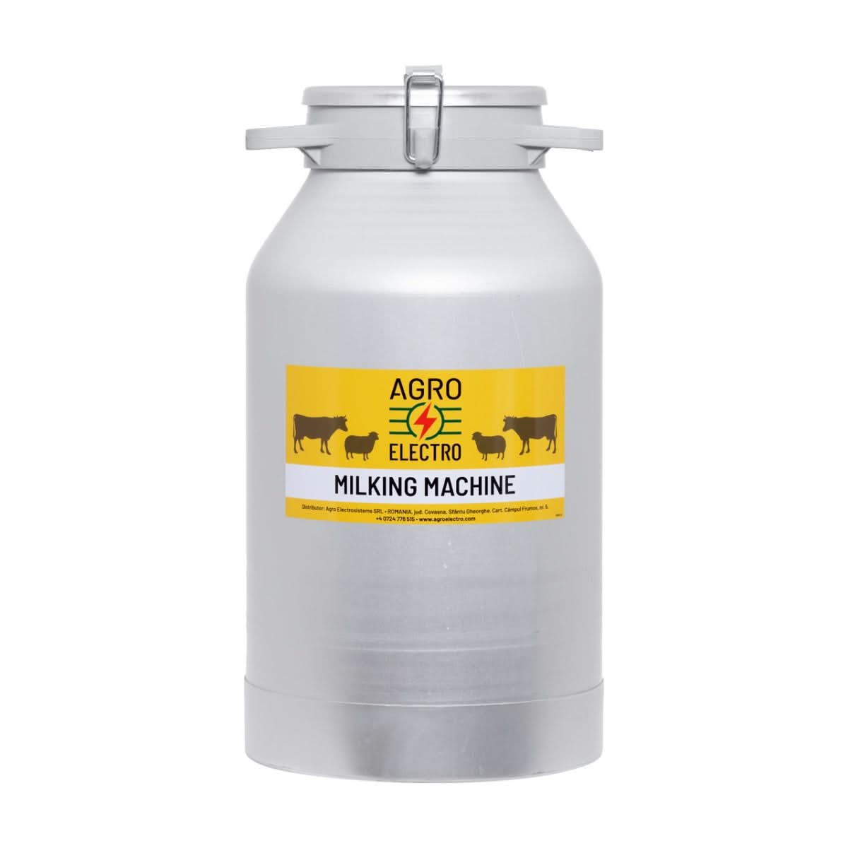 Bidon aluminiu 30 litri pentru transport lapte - capac tip clips, etans