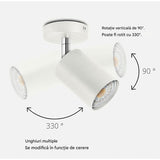 Spot liniar reglabil 6xGU10, 1180 mm, alb