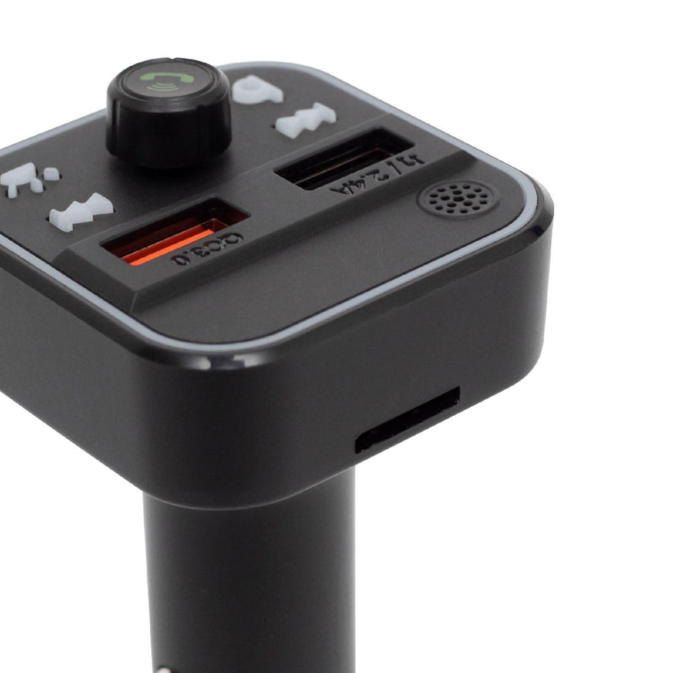 Modulator FM Auto cu Bluetooth, FMBT 18RGB, Incarcator Dual USB, Player Muzica, Efecte RGB
