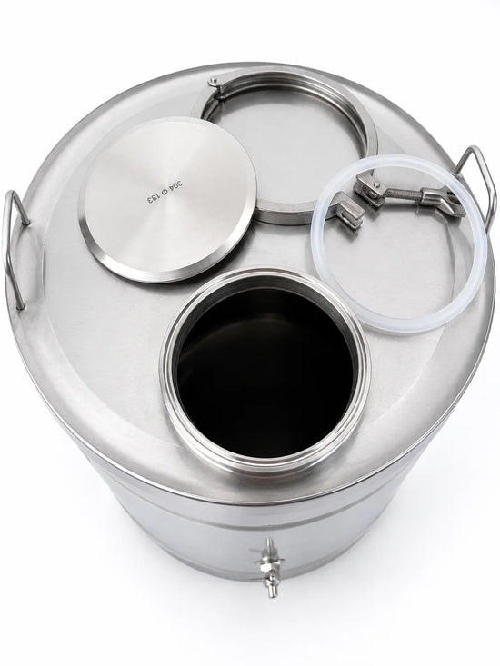 Butoi INOX 60L, AISI 304, capac clamp, robinet INOX