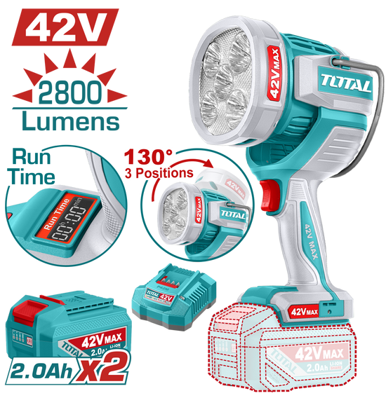 Lampa de lucru TOTAL 42V, 2800 lm, LED 50W