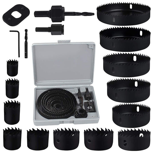 Set freze pentru gaurit lemn si rigips, 16 piese, diametru 19-127 mm