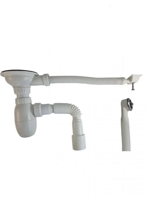 Sifon pentru Chiuvetă B427 cu Preaplin Rotund/Pătrat, 1 1/2" (Ø 40), Grilă din Oțel Inoxidabil Ø115