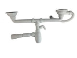 Sifon Universal pentru Chiuvetă Dublă B731V, Preaplin Rotund, 1 1/2" (Ø 40), Grilă din Oțel Inoxidabil Ø115