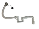 Sistem de Scurgere pentru Cadă și Duș S12 cu Sifon și Preaplin, 1 1/2" (Ø 40), Grilă din Oțel Inoxidabil
