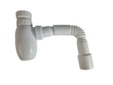 Sifon de Sticlă pentru Pisoar K220, Ø40, cu Țeavă de Scurgere Flexibilă din Plastic, Elefant