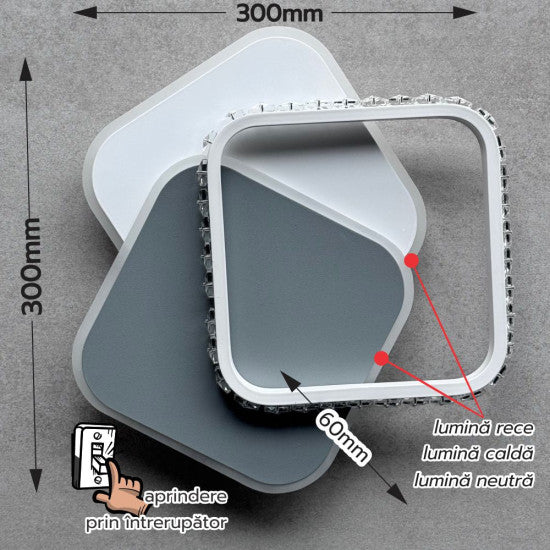 Aplica LED ANANKE 35W, 2630 lm, 3000K/4000K/6500K