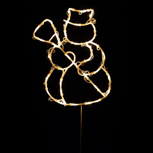 Decor Fereastra LED Om de Zapada, 35 LED Alb Cald, Timer 6/18h, pe Baterii, KID507BWW