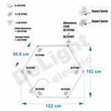 Hexagon LED Honeycomb T5, 48W, 568mm, IP20