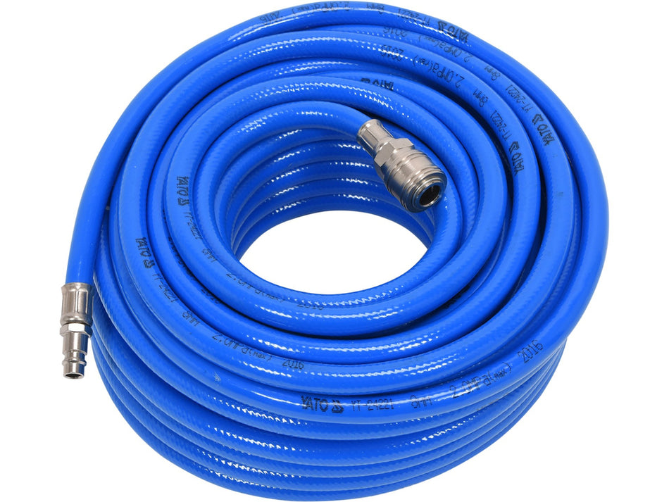 Furtun aer comprimat armat 8 mm x 20 m, 2 Mpa, PVC rezistent, cu cuple rapide