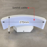 Aplica LED concava ALBA, 24W, 2160 lm, 270x65 mm