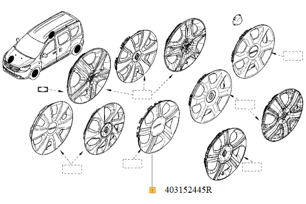 Capac Roată 15 inch Tablă, Compatibil Renault