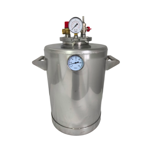 AutoclavZEP 40L pentru fabricarea conservelor, inox AISI 304, termometru 120C, manometru 6 bari, suport borcane inclus