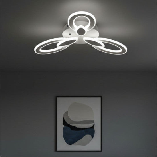Lustra LED Living 100W, 3 Brate, Telecomanda IR, 3 Culori, 550 mm