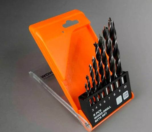 Set 8 burghie pentru lemn, 3–10 mm, diferite dimensiuni, pentru bormasina