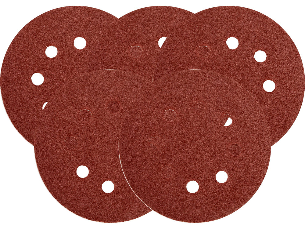 Discuri abrazive cu orificii 125 mm P220, set 5 bucati, pentru slefuire fina
