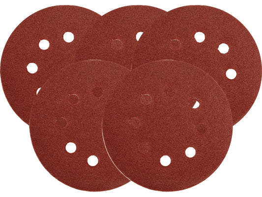 Discuri abrazive cu orificii 125 mm P220, set 5 bucati, pentru slefuire fina