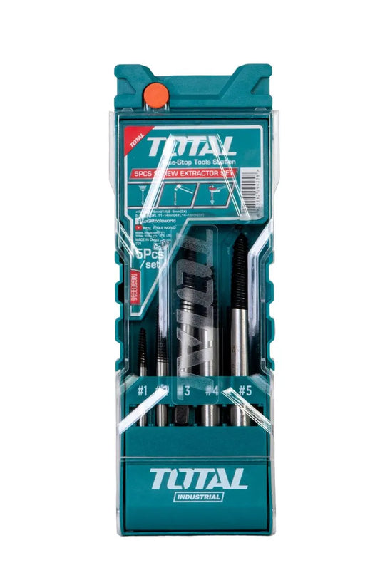 Set 5 extractoare suruburi TOTAL, otel Cr-V, 3–18 mm
