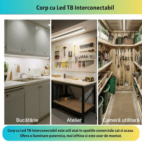 Corp LED T8, 18W, 6500K, G13, 1200 mm